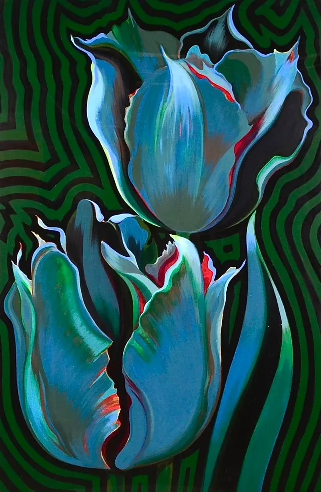LOWELL NESBITT (USA 1933-1993). Gouache.