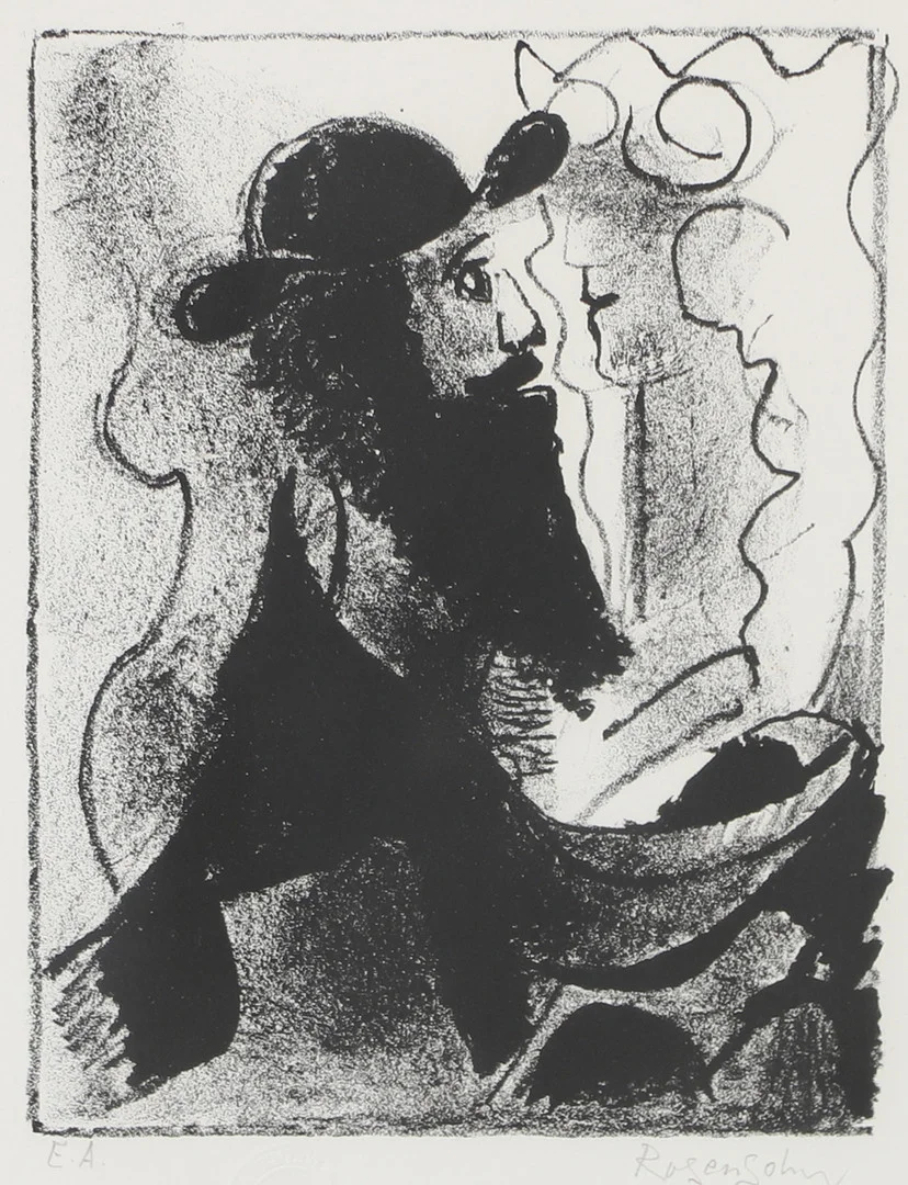 LENNART ROSENSOHN. Man och kvinna, litografi, signerad Rosensohn. — Engravings & Prints — Helsingborgs Auktionskammare