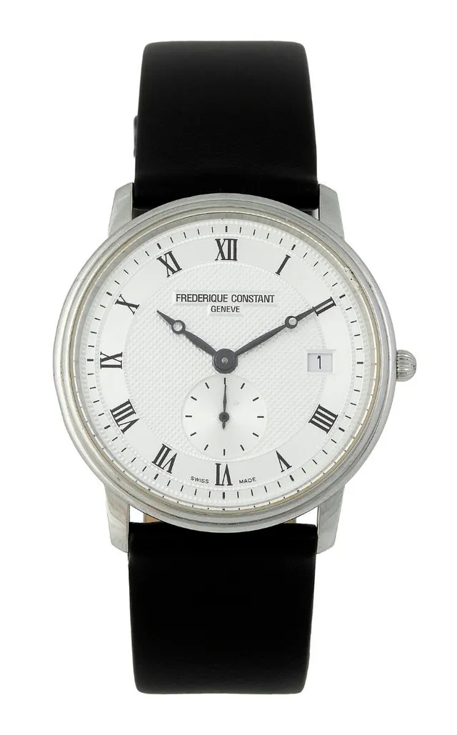 Frederique Constant: Slimline of steel, ref. FC200/220/235. Quartz movement with date indication. 2020s.