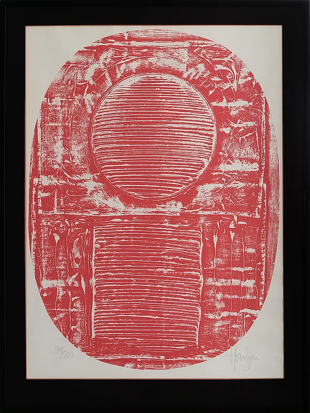 ERIC HANSEN. Färglitografi, nr 91/500, signerad.