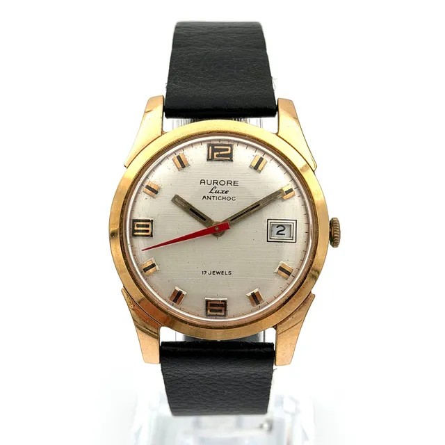 AURORE Luxe, armbandsur, 1960/70-tal, manuell, guld på stål.