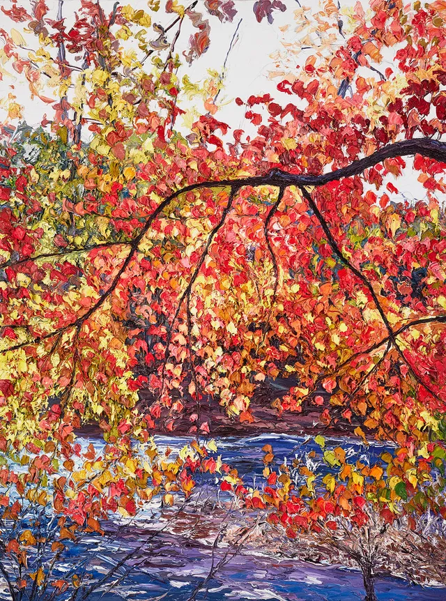 ROBERT TERRY ( USA, FÖDD 1955). "Fall trees over creek".