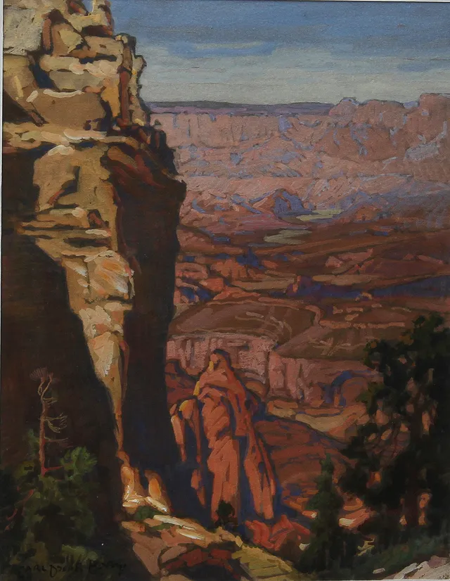 CARL OSCAR BORG (1879-1947). Bergslandskap från Nordamerika. Gouache.