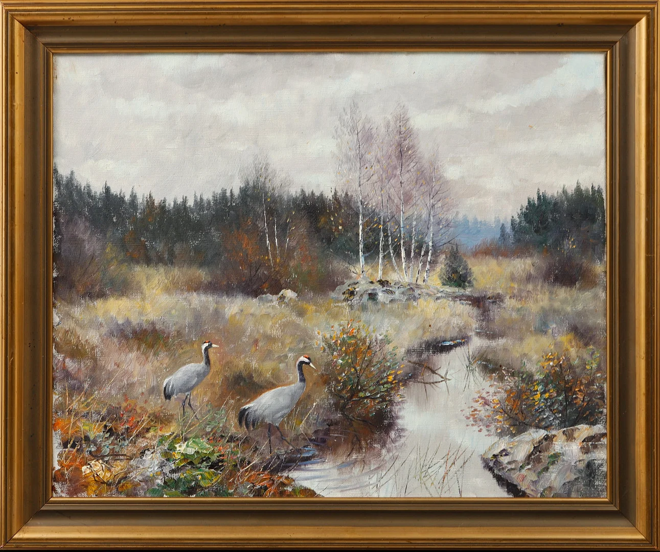 JOHANNES RAVN. Tranor, olja på duk, signerad. — Paintings — Göteborgs Auktionsverk