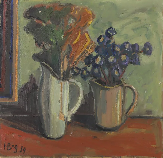 IVAN BROBERG. Stilleben, olja på pannå, signerad I. B-g.