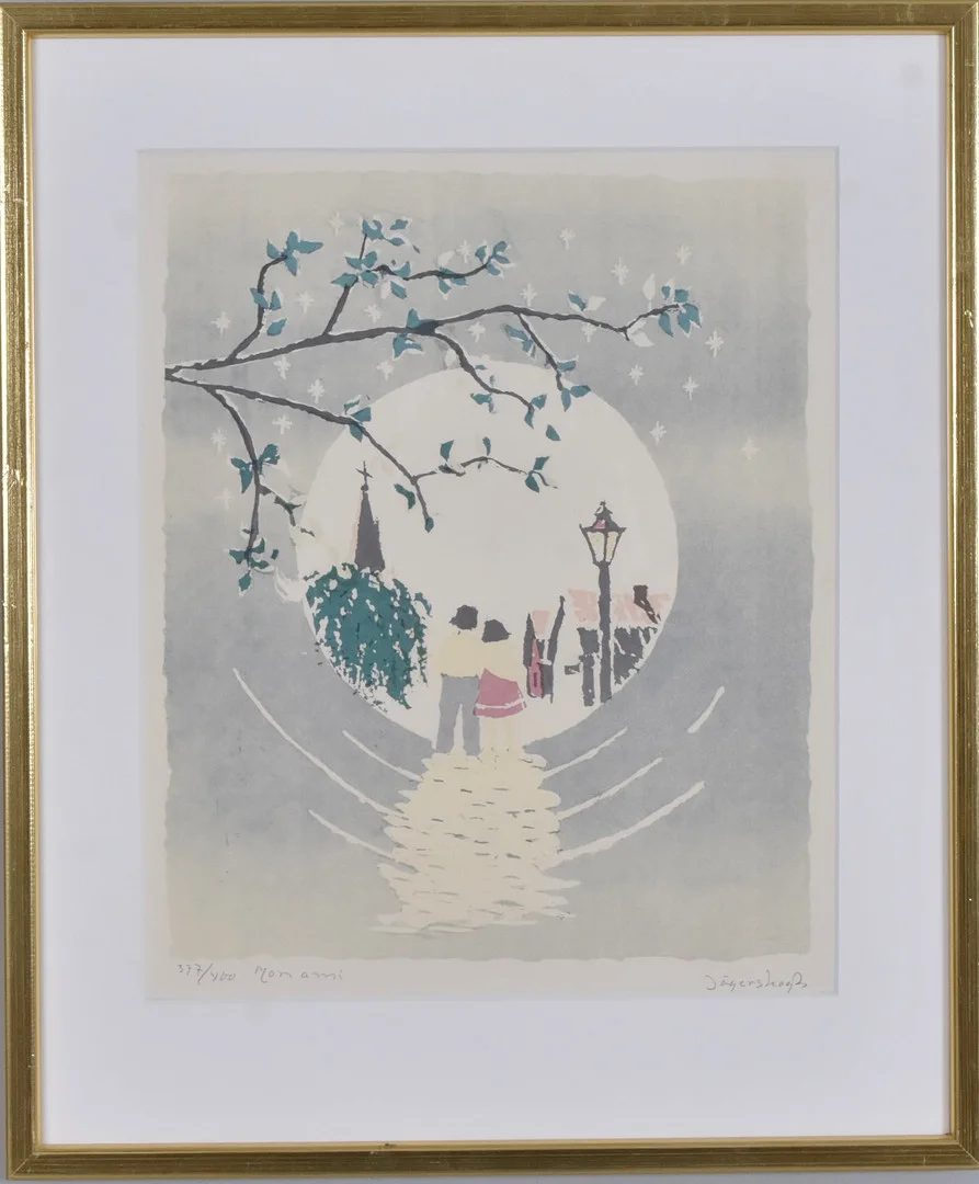 DAVID JÄGERSKOGH. Färglitografi. — Engravings & Prints — Halmstads Auktionskammare