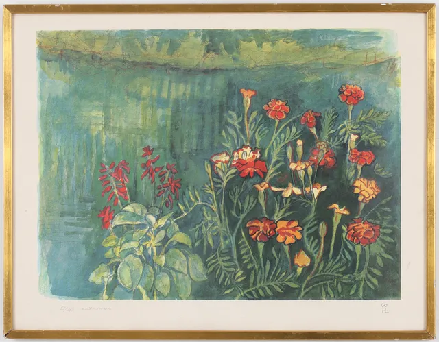 HILDING LINNQVIST. Blomstermotiv, silkscreen, signerad och numrerad 55/250.