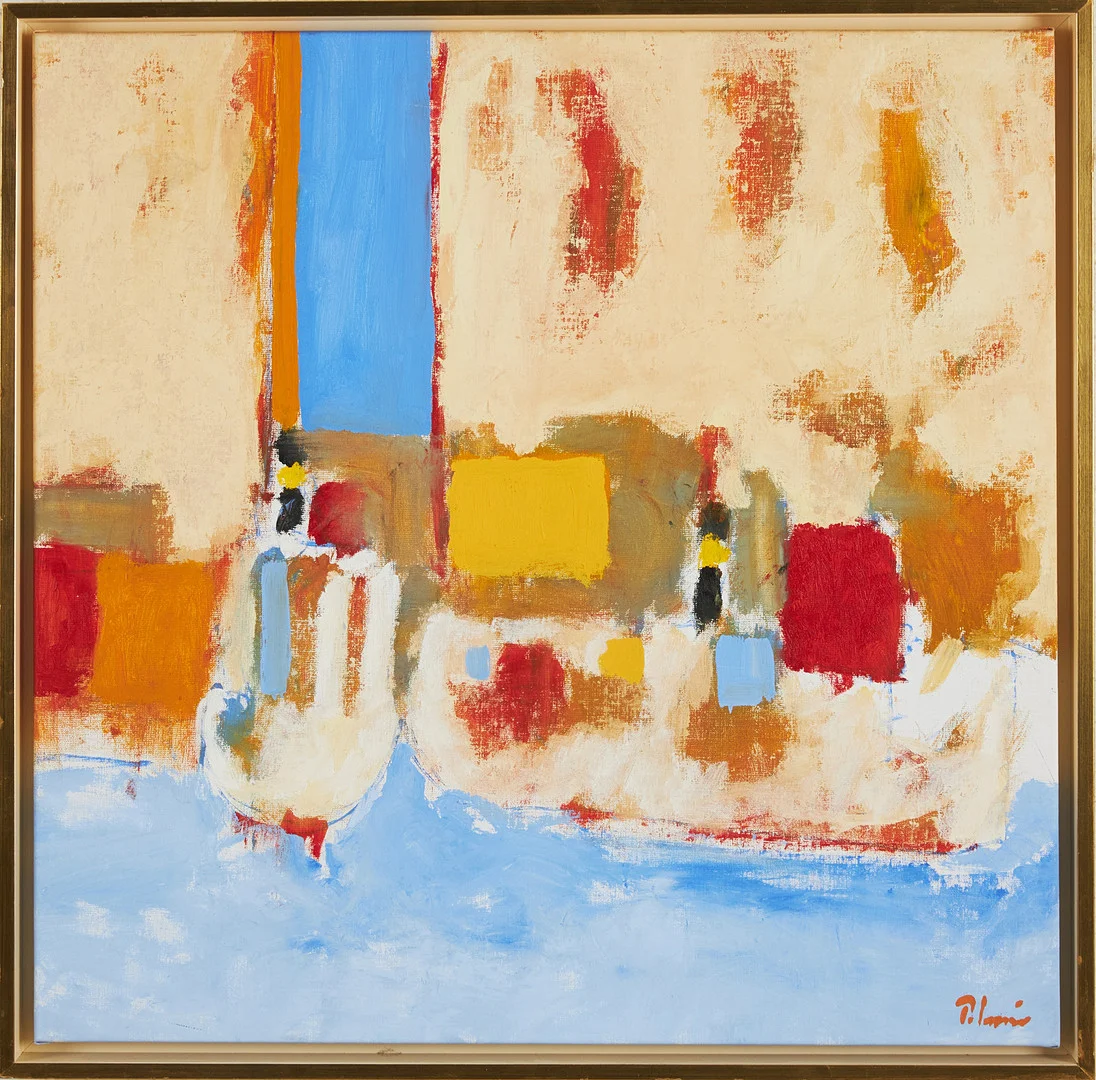 ANDERS PALMÉR (SVERIGE, FÖDD 1958). Skärgårdsbåtar Nybroviken, olja på duk. — Paintings — Stockholms Auktionsverk Magasin 5