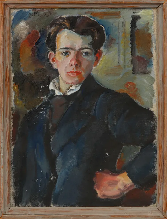 OTTO MATTSSON. Självporträtt, olja på duk, monogramsignerad och daterad -21.