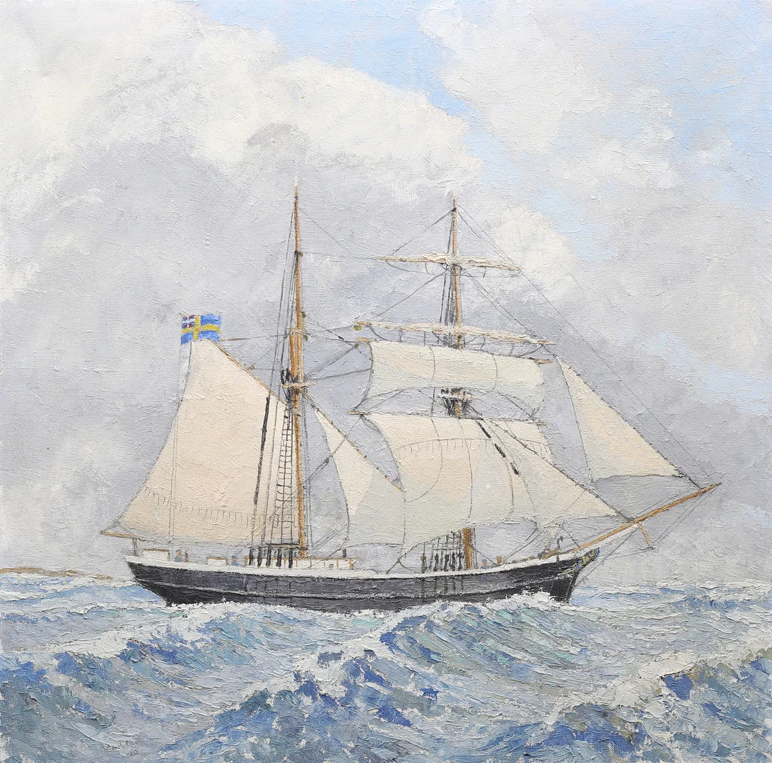 ARNOLD NOLLE SVENSSON. Silva av Limhamn, olja på duk, signerad Nolle -80. — Paintings — Garpenhus Auktioner