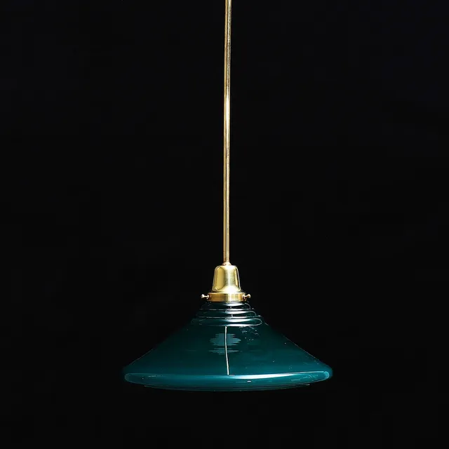 TAKLAMPA, mässing och glas, 1900-tal.