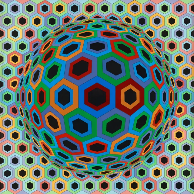 Victor Vasarely, "Sin Hat 33".