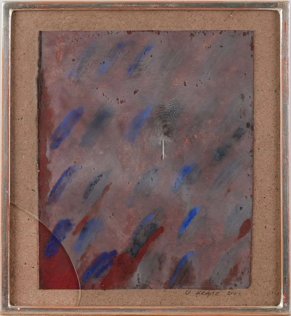ULLA KRAITZ. "Afrikansk pärlhöna", blandteknik med collage, signerad och daterad Ulla Kraitz 2001. — Paintings — Stockholms Auktionsverk Magasin 5