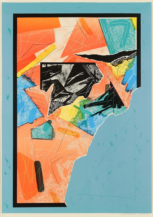 PREBEN FRANCK STELVIG (F. 1942-). Komposition, Litografi. 1999. Danmark.