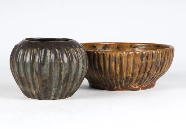 Bode Willumsen. Table bowl and vase made of stoneware (2)