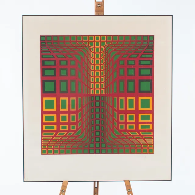 VICTOR VASARELY. Färgseriegrafi, komposition, signerad och numrerad.
