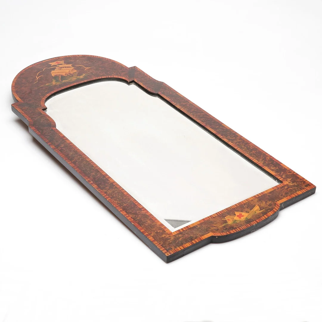 SPEGEL, Intarsia, troligen Mjölby, 1900-talets första hälft. — Mirrors — Gomér & Andersson Linköping