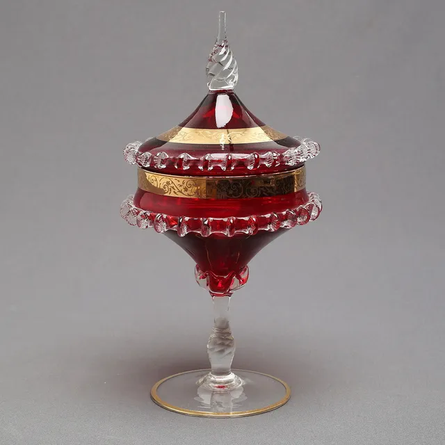 BONBONJÄR, på fot, glas, 1900-tal.