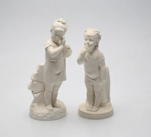 FIGURINER, 2 st, parian, Gustafsberg.