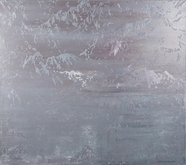 YVONNE LARSSON (Karlskrona, född 1958). "DIMMA/MIST", signerad och daterad Yvonne Larsson 2012, olja på duk.