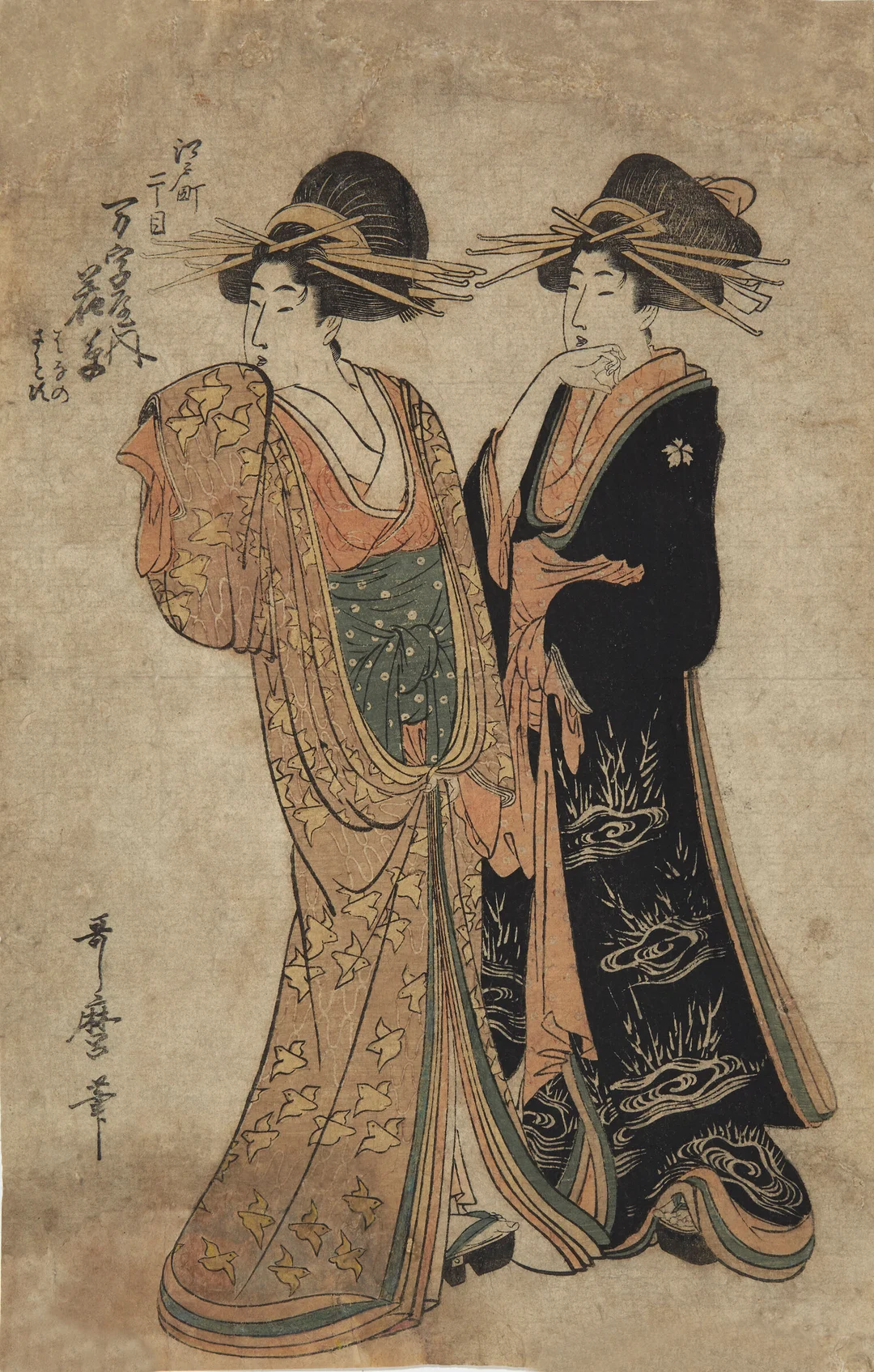 Utamaro, Kitagawa — To geishaer, ca 1800 — Kunst/Grafikk — Blomqvist