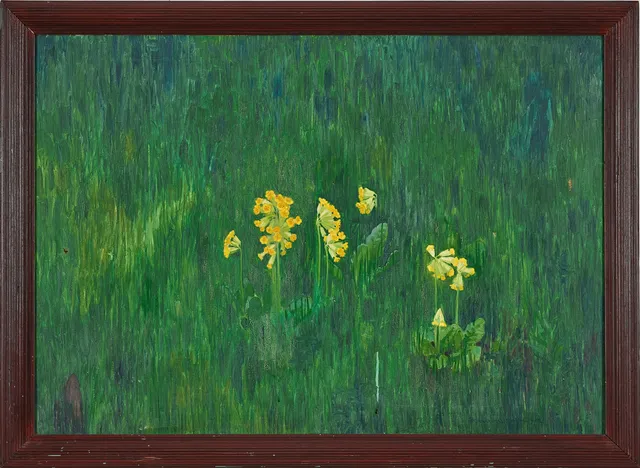 GUNNAR HALLSTRÖM. "Markens Glädje", olja på duk, 70 x 100 cm.