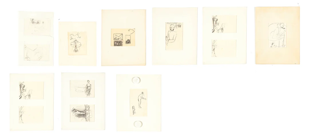 Ness, Bjarne — 11 blyantskisser — Kunst/Øvrig billedkunst — Blomqvist
