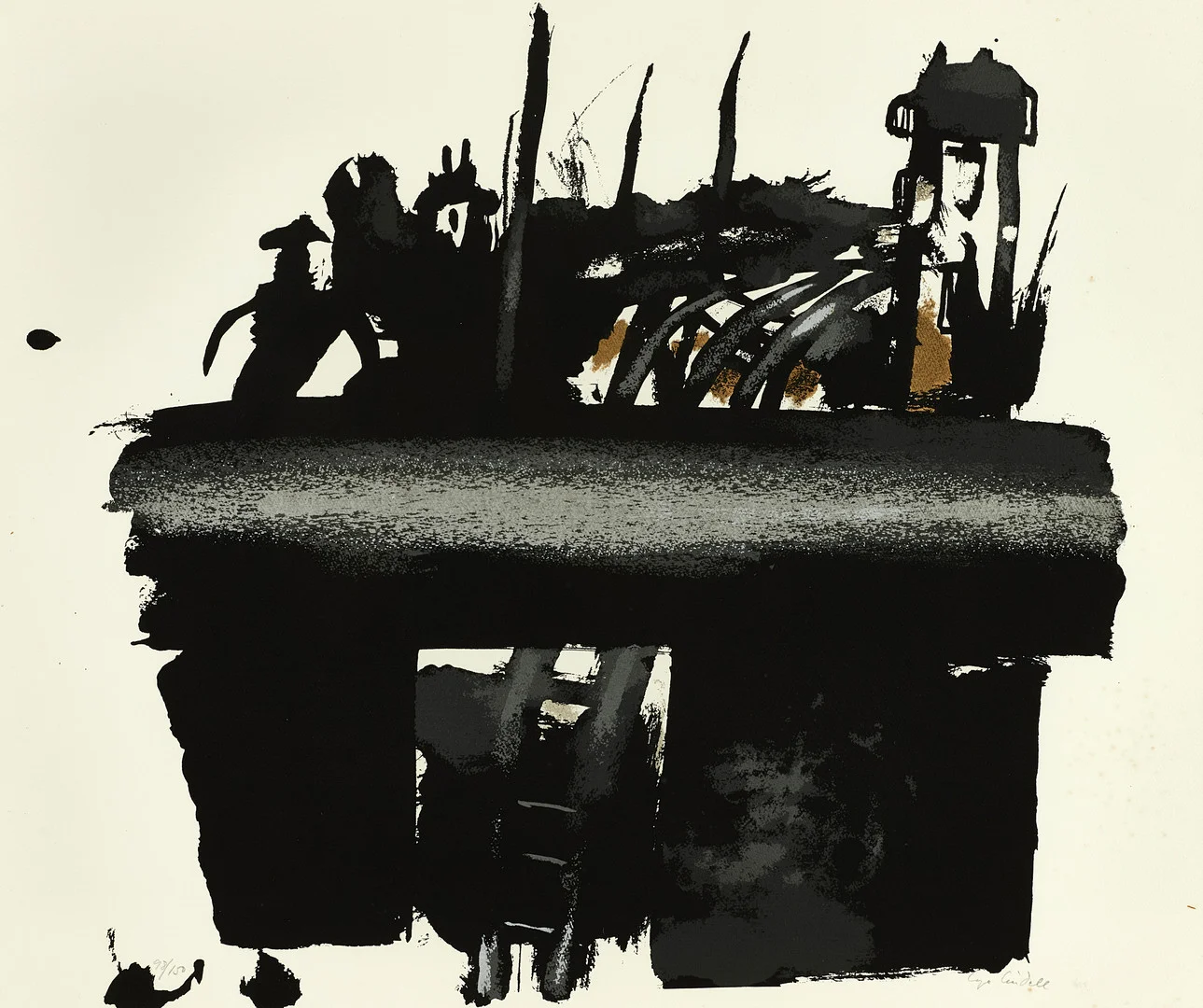 LAGE LINDELL (SVERIGE, 1920–1980). Komposition, signerad och numrerad. — Engravings & Prints — Crafoord Auktioner Stockholm