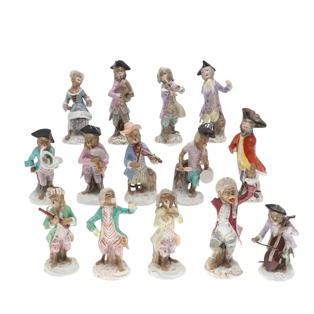 MEISSEN MONKEY BAND FIGURES & OTHER FIGURES.