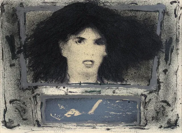 Untitled. Signed Trampedach 82, 42/190. Lithograph in colours. Visible size 60 × 83 cm.