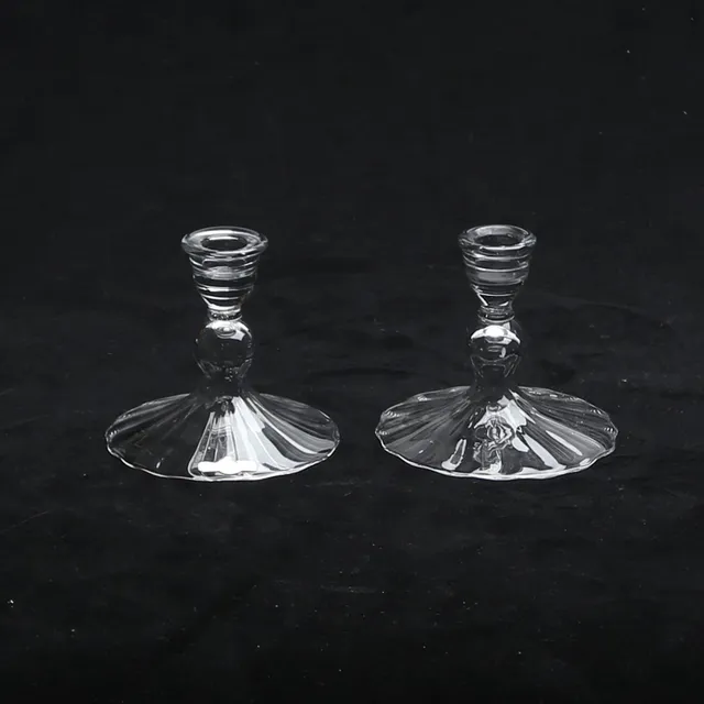GERDA STRÖMBERG/KNUT BERGQVIST. LJUSSTAKAR, 1 par, glas, Strömbergshyttan, 1900-tal.