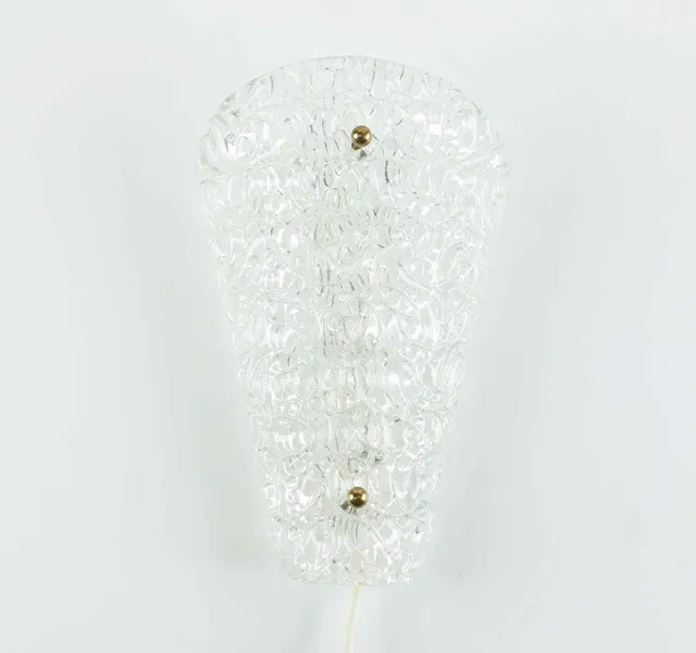 VÄGGLAMPA, glas, 1960-tal.