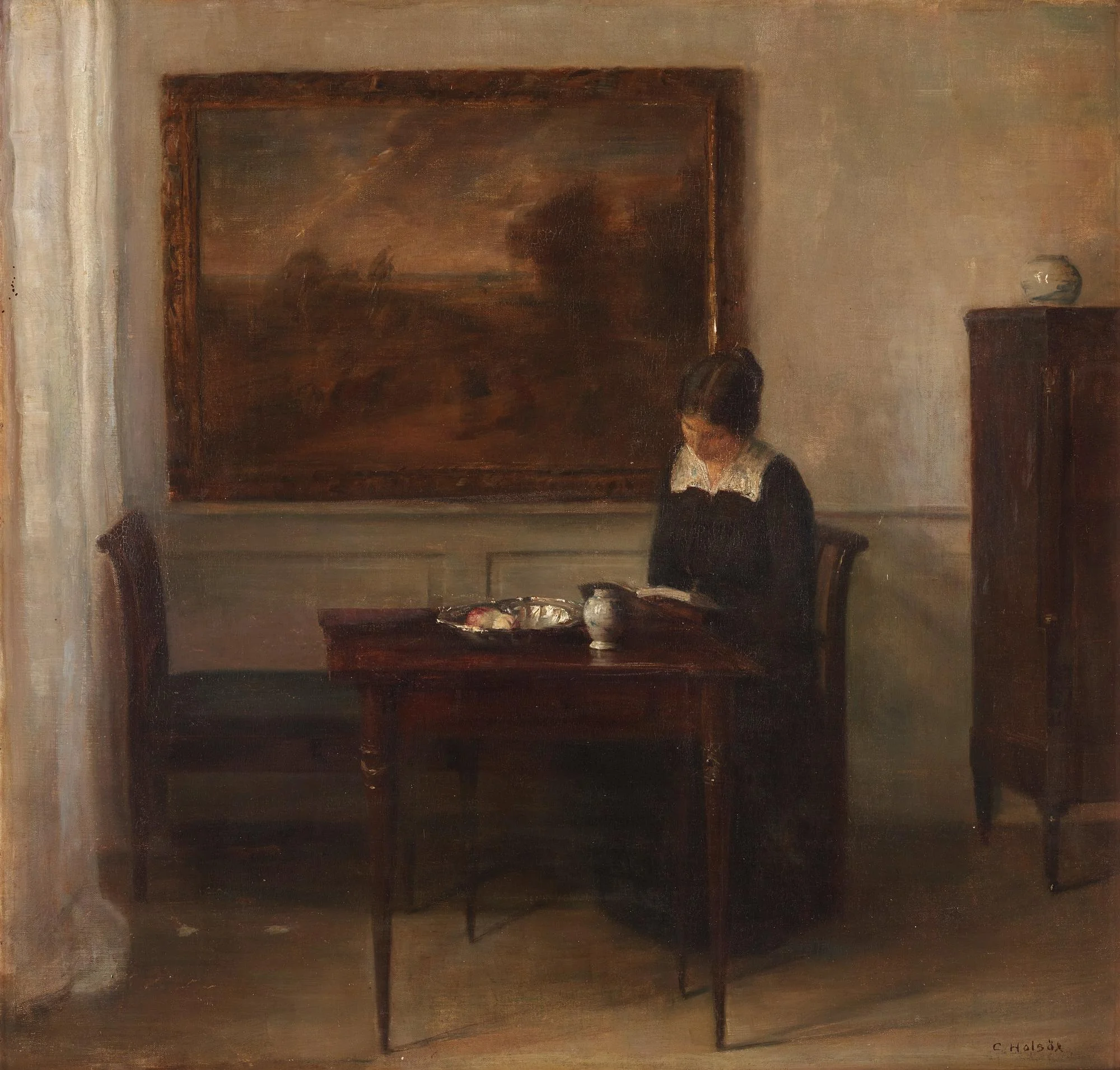 Carl Holsoe, Interiör med konstnärens hustru. — Bukowskis