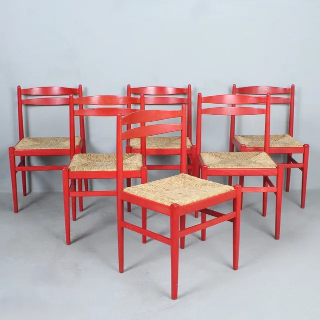 Set Stühle / Esszimmerstühle, Italien, 1960er / 1970er Jahre.