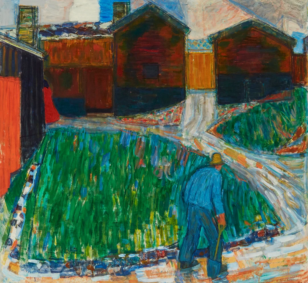 Gleditsch, Rolf Juell — "Røros" 1960-61 — Kunst/Maleri — Blomqvist