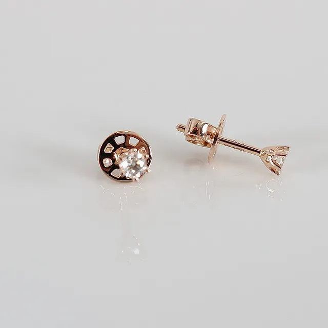 ENSTENSÖRHÄNGEN, 0,17ct, roséguld 18K.