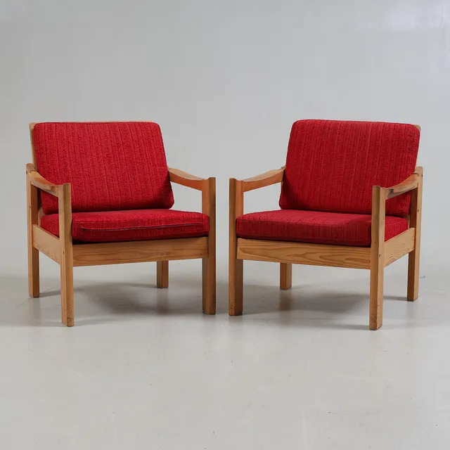 FÅTÖLJER, 1 par, furu, Furusnickarn, 1970-tal.