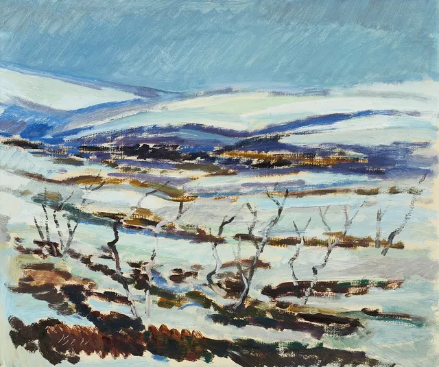 KJELL LEANDER ENGSTRÖM (1914-1979), Fjället, signerad, ristad signatur Kjell, olja på pannå.