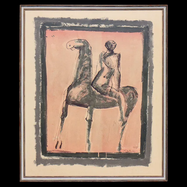 MARINO MARINI. LITOGRAFI "LE CAVALIER" SIGNERAD.