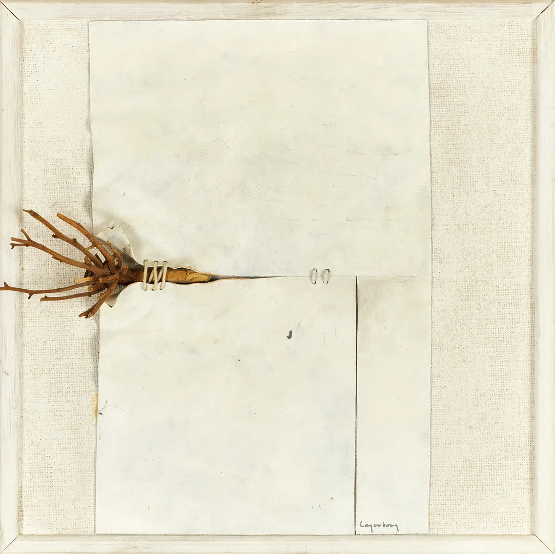 ÅKE LAGERBORG (1927–2020). Blandteknik med kvist, signerad "Lagerberg". — Paintings — Crafoord Auktioner Stockholm