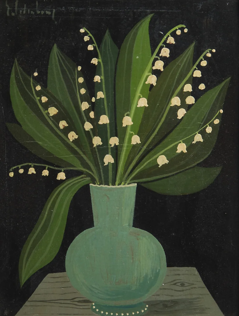ERIC CEDERBERG. Liljekonvaljer, tempera, signerad E. Cederberg. — Paintings — Helsingborgs Auktionskammare