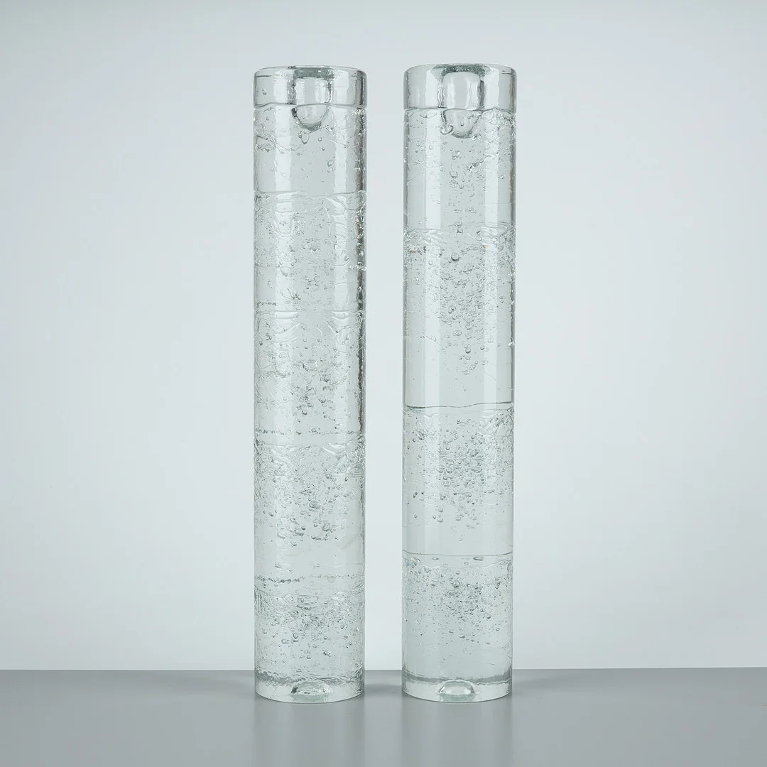 TIMO SARPANEVA. LJUSSTAKAR, ett par, modell 2644, "Arkipelago"-serien, Iittala Finland. — Art glass — Stockholms Auktionsverk Helsinki