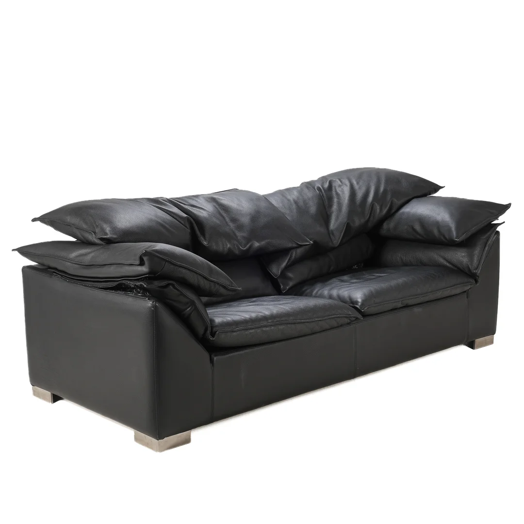 Eilersen: Three-seater sofa, black leather — Furniture/Lounge suites, sofas — Lauritz