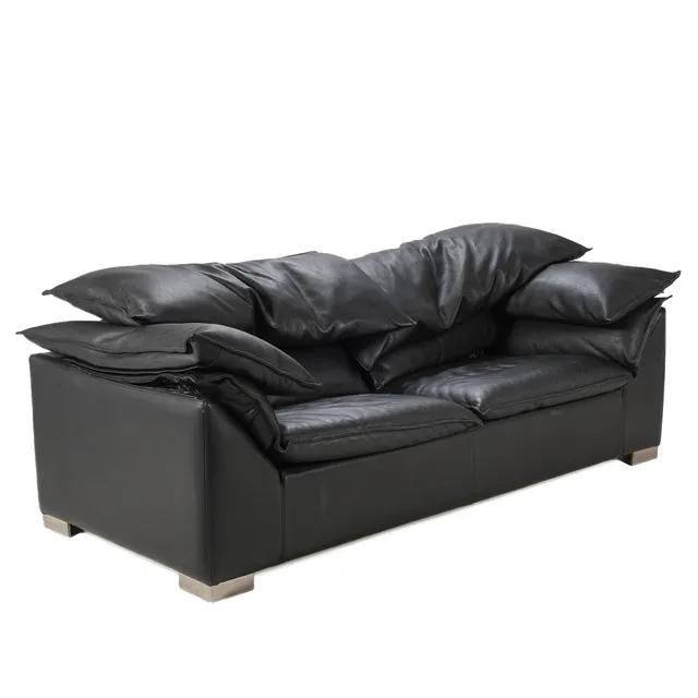 Eilersen: Three-seater sofa, black leather