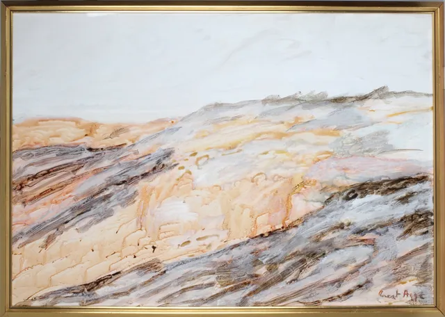 CURT AGGE. "Från Hovs hallar", gouache, signerad.