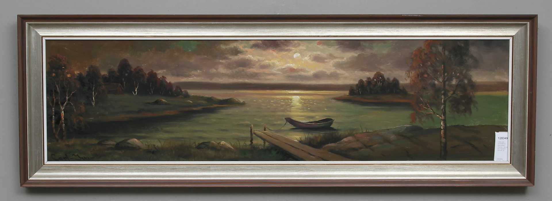 CARL IVAR ÖFVERBECK. Sjölandskap med eka. Olja på duk. Signerad Carl-Ivar. — Paintings — Gomér & Andersson Linköping