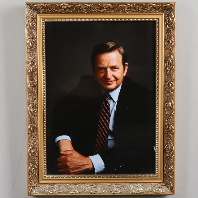 HANS GEDDA. TILLSKRIVEN. " OLOF PALME", fotografi.