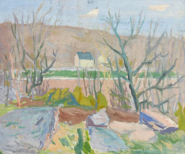 HELGE FRENDER (1906-1976). Landskap, signerad, olja på duk.