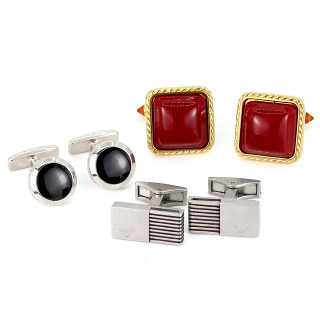 ARMANI, BOSS AND NORITAKE CUFFLINKS.