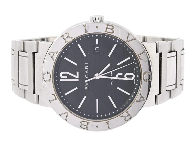 BVLGARI, Bvlgari, Cal 220 TEEM, Verk nr. 35472, Boett nr. BB 42 SS AUTO, herrur, 42 mm, stål, automatisk, safirglas (repor), datum, integrerad originallänk, viklås, Ref nr. PO3.06, ca 2006.